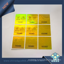 2019 Cheap Serial Number Hologram Food Packing Stcikers Gold